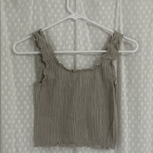 BKE Essentials Ribbed Gray Crop Top